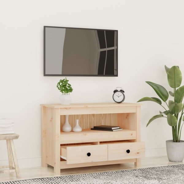 Mueble de TV de madera maciza de pino 79x35x52 cm