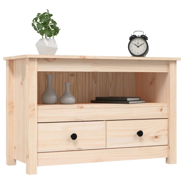 Mueble de TV de madera maciza de pino 79x35x52 cm