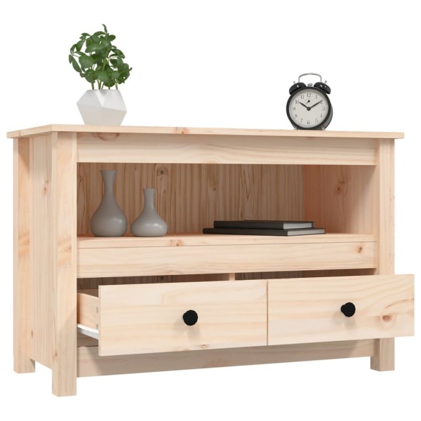 Mueble de TV de madera maciza de pino 79x35x52 cm