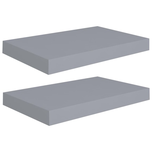 Estantes flotantes de pared 2 uds MDF gris 40x23x3,8 cm