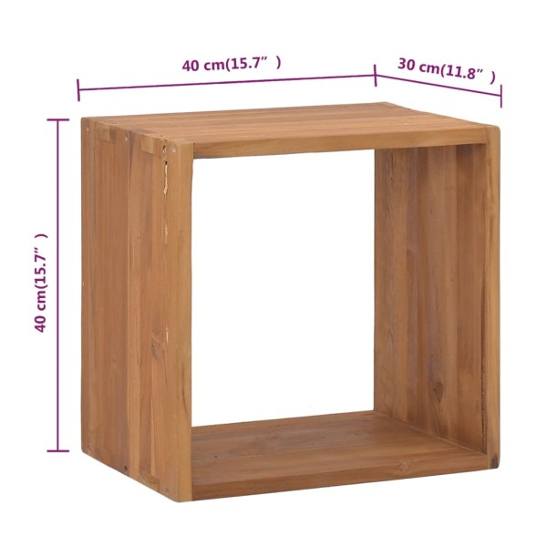 Mesita de noche de madera maciza de teca 40x30x40 cm