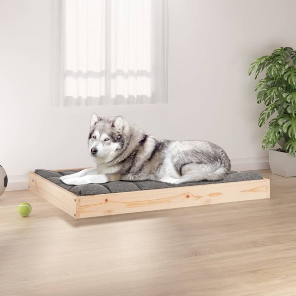 Cama para perros madera maciza de pino 101,5x74x9 cm