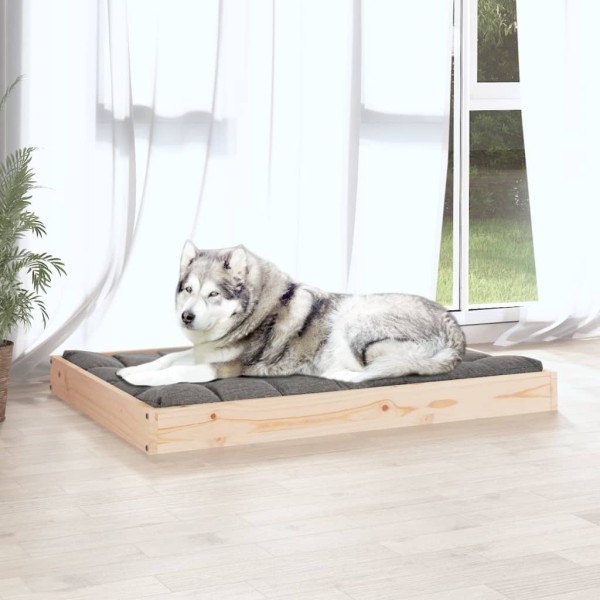 Cama para perros madera maciza de pino 101,5x74x9 cm