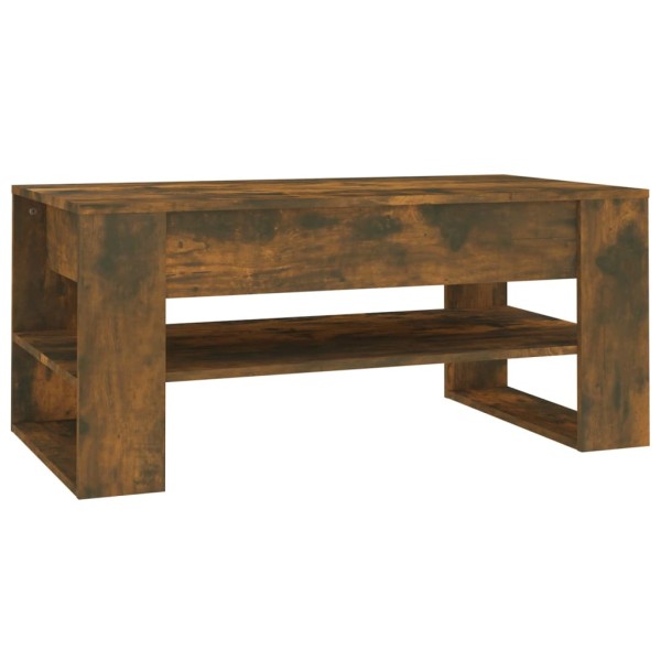 Mesa de centro madera contrachapada roble ahumado 102x55x45 cm