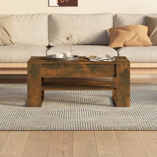 Mesa de centro madera contrachapada roble ahumado 102x55x45 cm