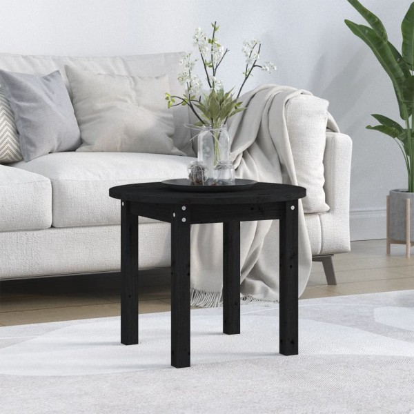 Mesa de centro de madera maciza de pino negro Ø 55x45 cm