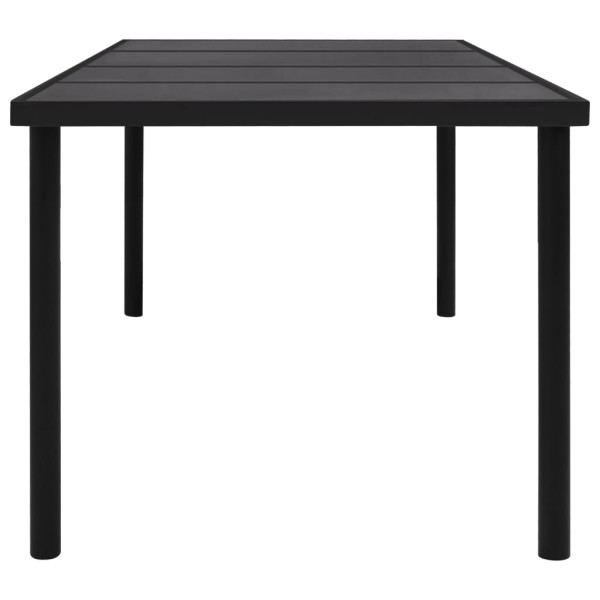 Mesa de jardín de acero negra 190x90x74 cm