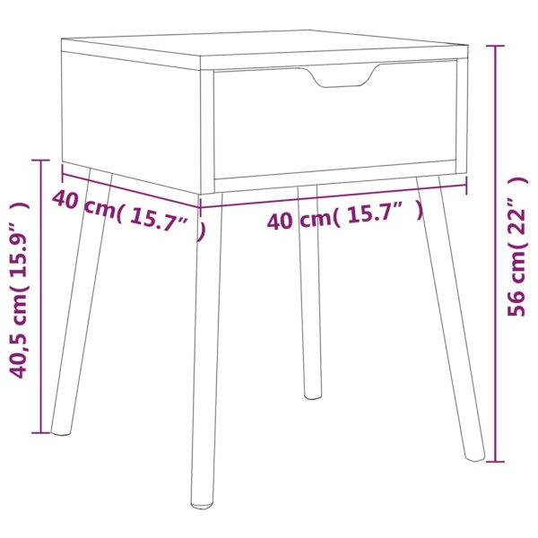 Mesitas de noche 2 uds madera de ingeniería gris 40x40x56 cm