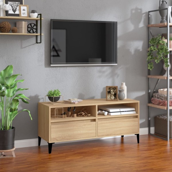 Mueble de TV madera contrachapada roble Sonoma 100x34,5x44,5 cm