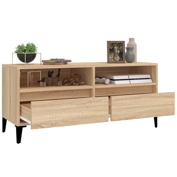 Mueble de TV madera contrachapada roble Sonoma 100x34,5x44,5 cm