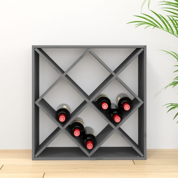 Botellero de madera maciza de pino gris 62x25x62 cm