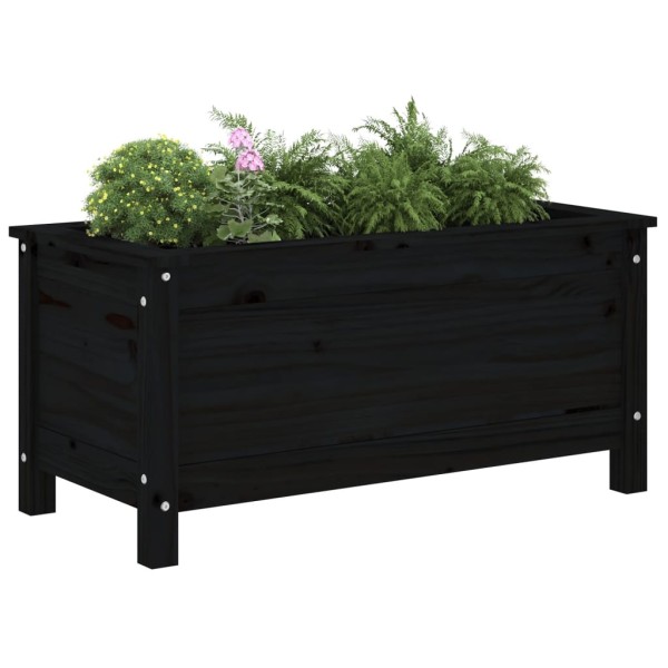 Jardinera madera maciza de pino negro 82,5x40x39 cm