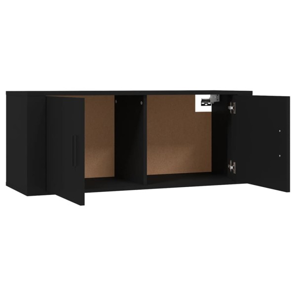 Mueble para TV de pared negro 100x34,5x40 cm