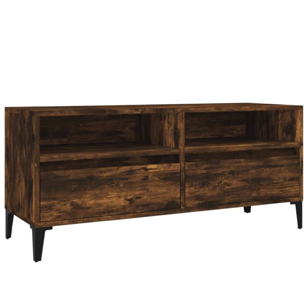 Mueble de TV madera contrachapada roble ahumado 100x34,5x44,5cm