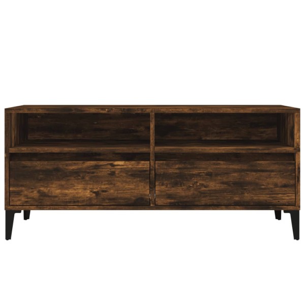 Mueble de TV madera contrachapada roble ahumado 100x34,5x44,5cm