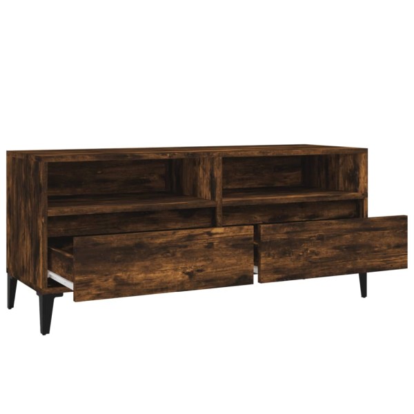 Mueble de TV madera contrachapada roble ahumado 100x34,5x44,5cm