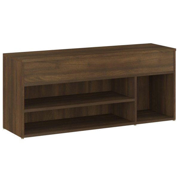 Banco zapatero madera contrachapada roble marrón 105x30x45 cm