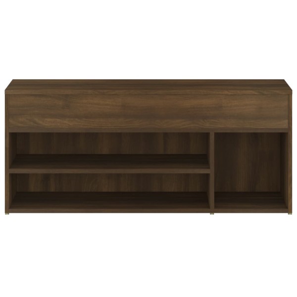 Banco zapatero madera contrachapada roble marrón 105x30x45 cm