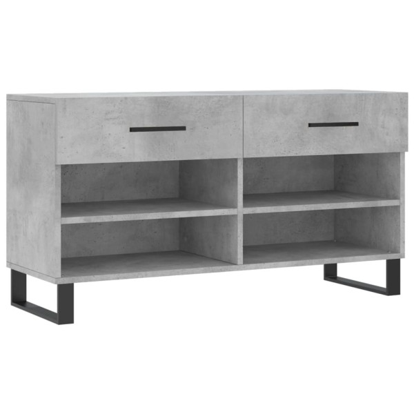 Banco zapatero madera de ingeniería gris hormigón 102x35x55 cm