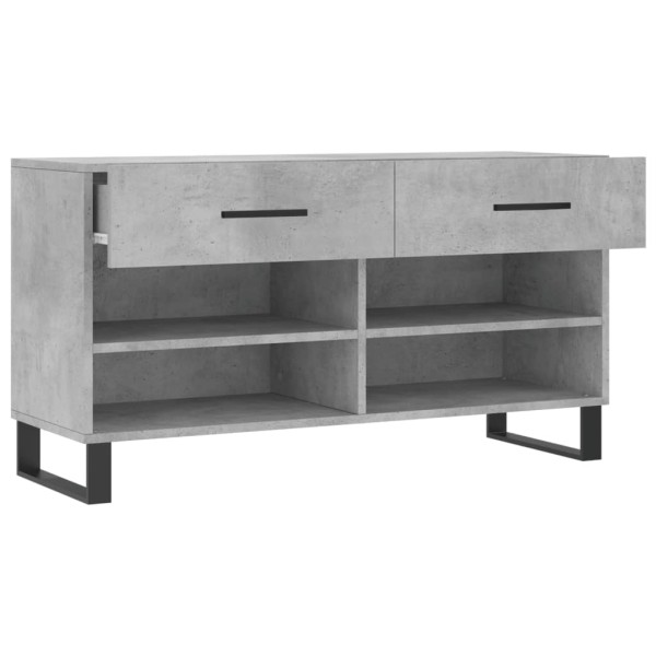 Banco zapatero madera de ingeniería gris hormigón 102x35x55 cm