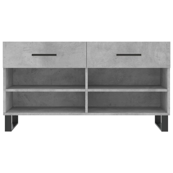 Banco zapatero madera de ingeniería gris hormigón 102x35x55 cm