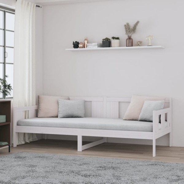 Sofá cama madera maciza de pino blanco 90x190 cm