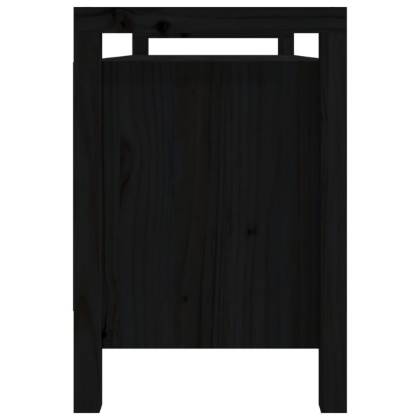 Banco de recibidor madera maciza de pino negro 110x40x60 cm