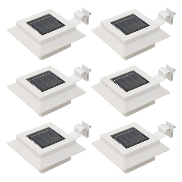 Lámparas solares de exterior LED cuadradas 6 uds 12 cm blanco