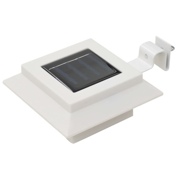 Lámparas solares de exterior LED cuadradas 6 uds 12 cm blanco