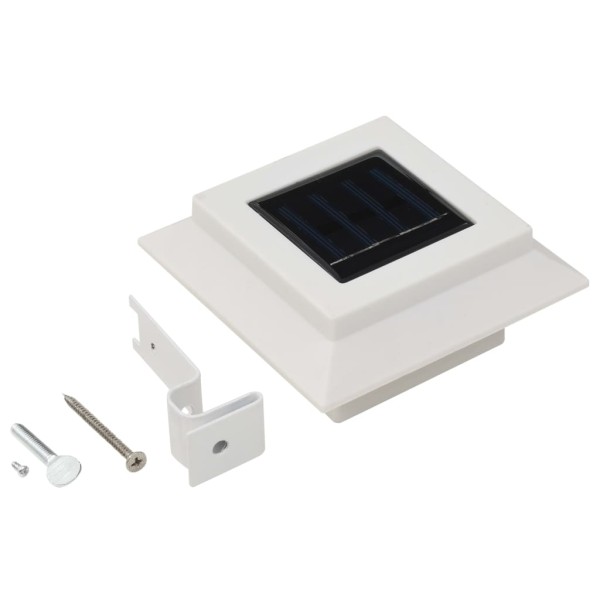 Lámparas solares de exterior LED cuadradas 6 uds 12 cm blanco