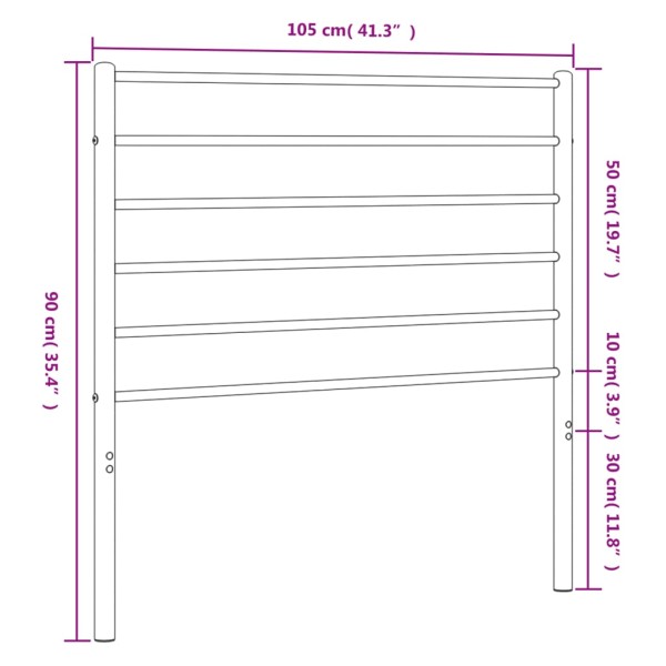 Cabecero de metal blanco 100 cm