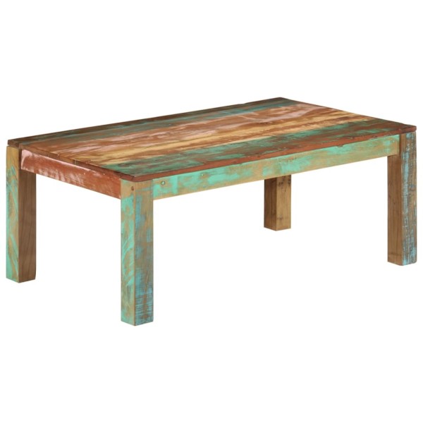 Mesa de centro de madera maciza reciclada 100x60x40 cm