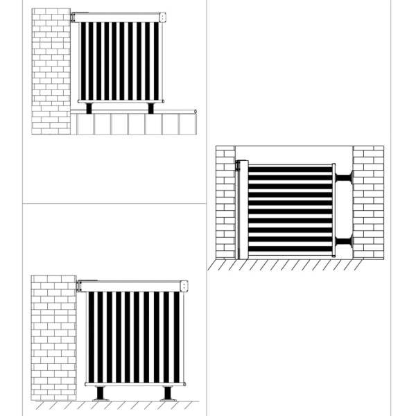 Toldo lateral de balcón multifuncional 150x200 cm gris