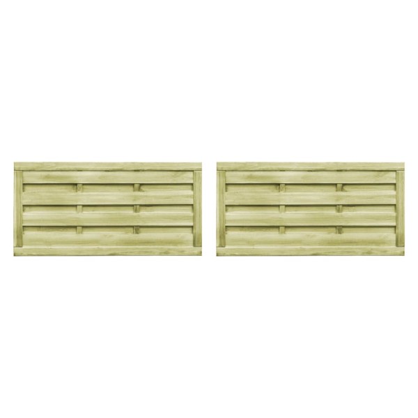 Puertas valla 2 uds madera pino impregnada 150x75 cm verde