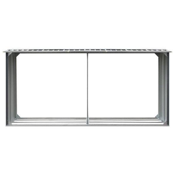 Casetilla para leña acero galvanizado gris 330x92x153 cm