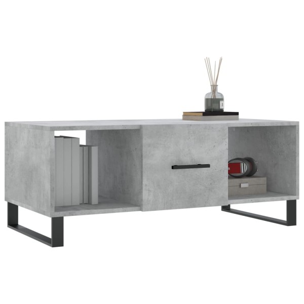 Mesa de centro madera contrachapada gris hormigón 102x50x40 cm