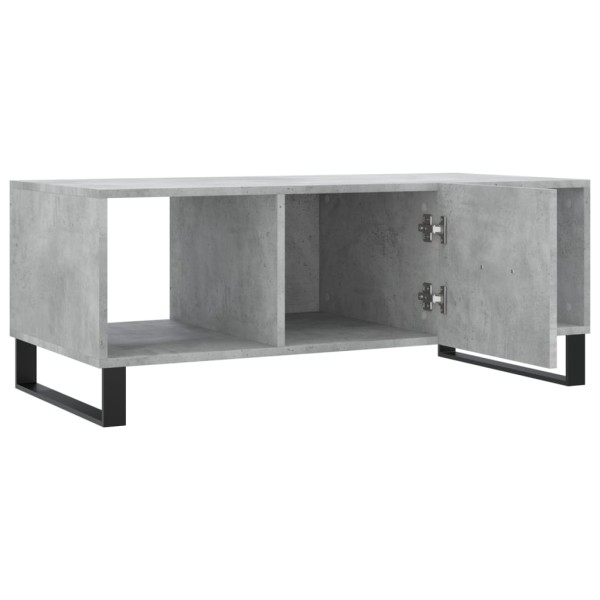 Mesa de centro madera contrachapada gris hormigón 102x50x40 cm