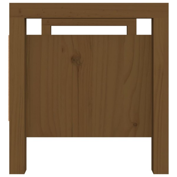 Banco de recibidor madera maciza pino marrón miel 80x40x43 cm