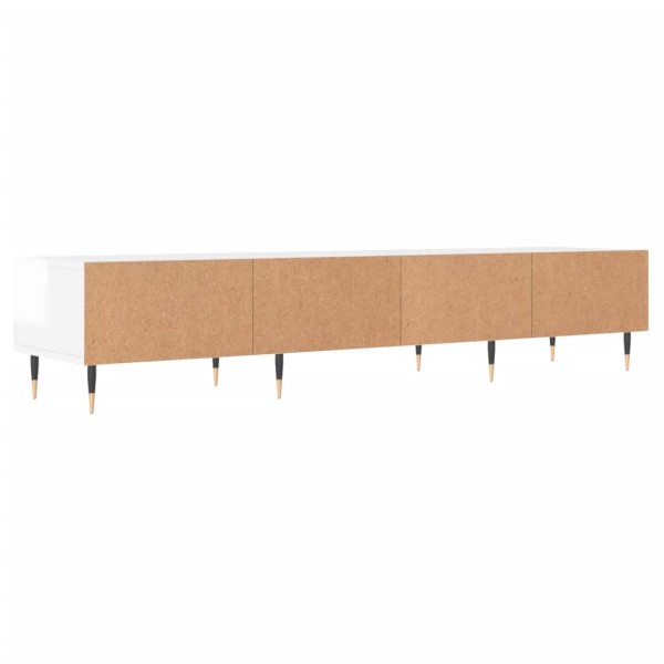 Mueble de TV madera de ingeniería blanco brillo 150x36x30 cm