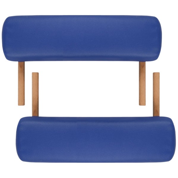 Mesa camilla de masaje de madera plegable de tres cuerpos azules