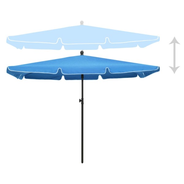 Sombrilla de jardín con palo azul azure 210x140 cm