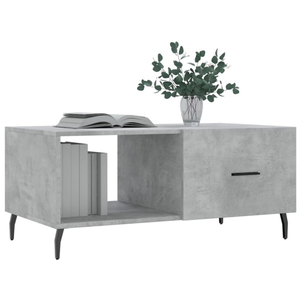 Mesa de centro madera contrachapada gris hormigón 90x50x40 cm