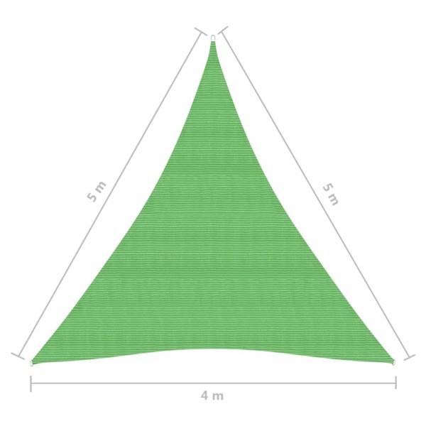 Toldo de vela HDPE verde claro 160 g/m² 4x5x5 m