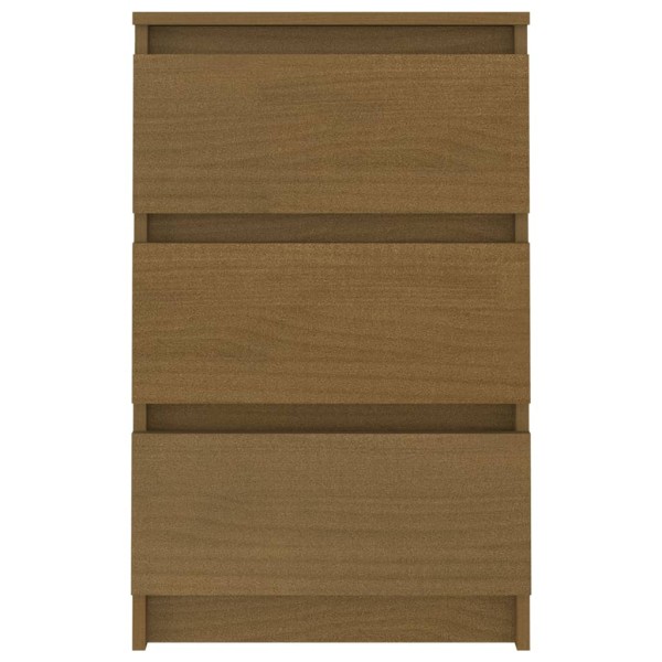 Mesita de noche madera maciza de pino marrón miel 40x29,5x64 cm