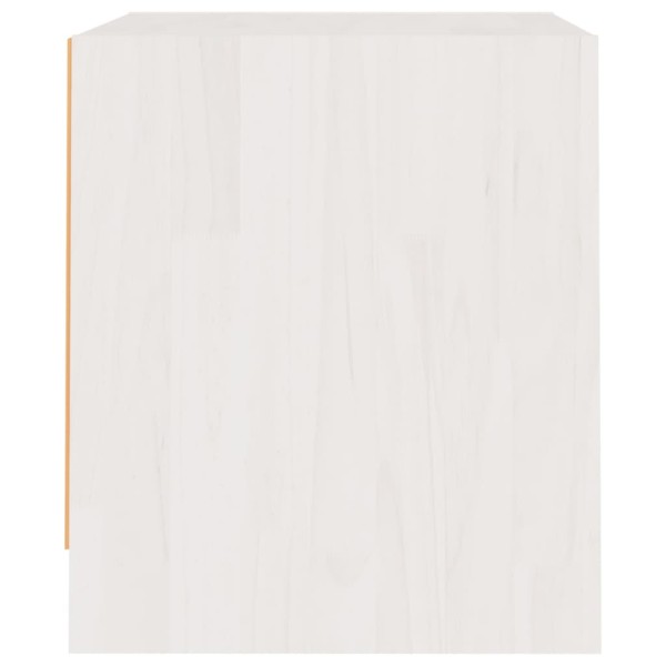 Mesita de noche madera maciza de pino blanca 40x30,5x35,5 cm