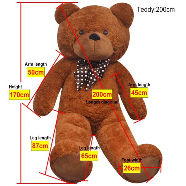 Osito de peluche grande marrón 170 cm