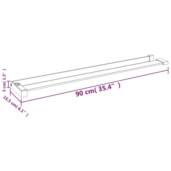 Estante de pared de ducha aluminio blanco 90 cm