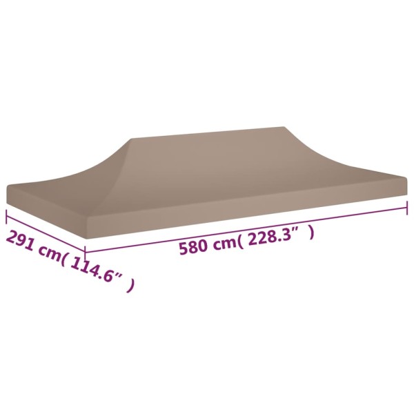 Techo de carpa para celebraciones gris taupe 6x3 m 270 g/m²