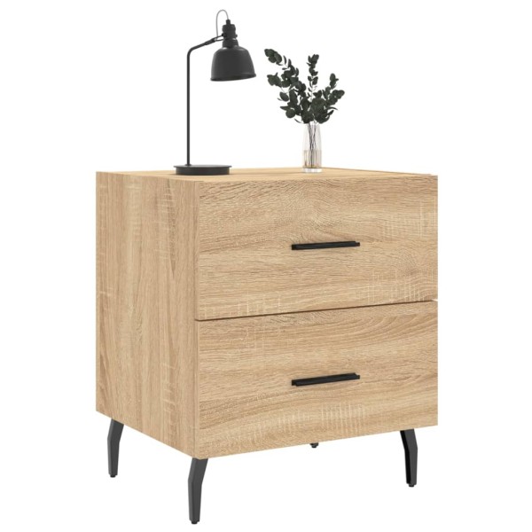 Mesita noche 2 uds madera ingeniería roble Sonoma 40x35x47,5 cm