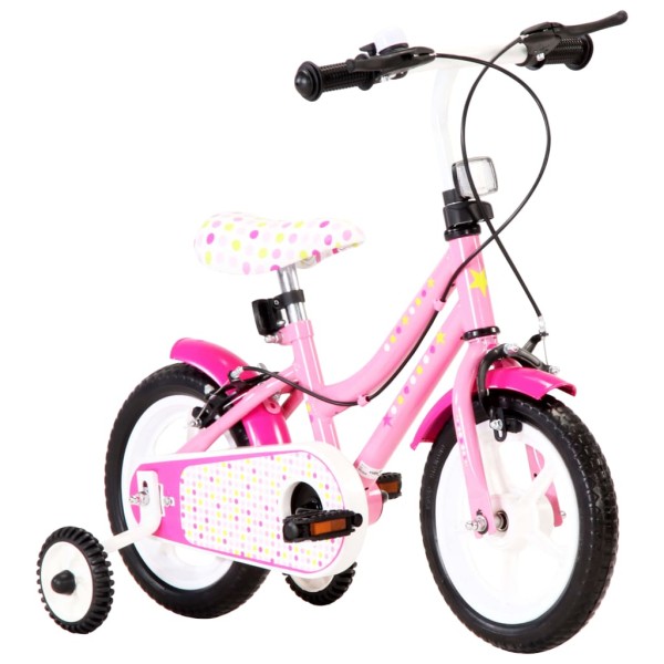 Bicicleta para niños 12 pulgadas blanco y rosa